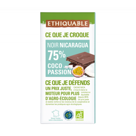 Chocolat noir coco passion (Ethiquable) 100g Chocolat noir coco passion (Ethiquable) 100g