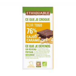 Chocolat cajou-caramelisé (Ethiquable) 100g