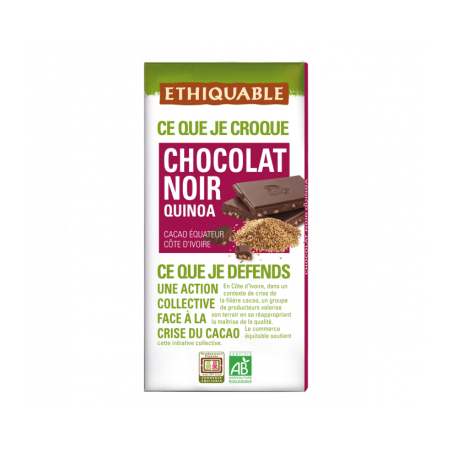 Chocolat noir quinoa (Ethiquable) 100g