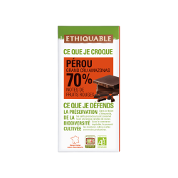 Chocolat noir 70% Pérou (Ethiquable) 100g