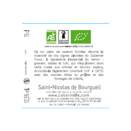 StNicolasDeBourgueil D'1vg 2022 (Cabern) 75cl