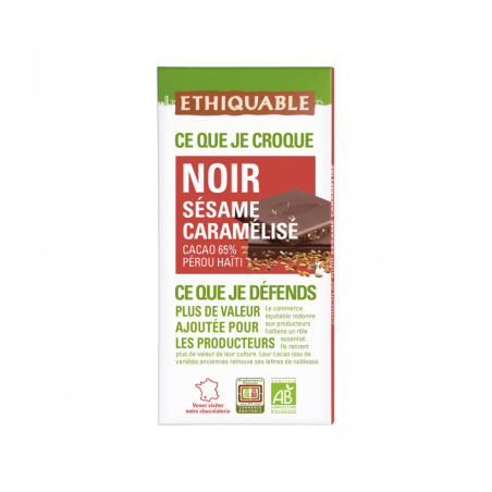 Chocolat noir sésame/caram (Ethiquable) 100g