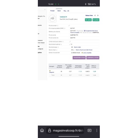 Oeuf M/L bio (CoopB) /pièce