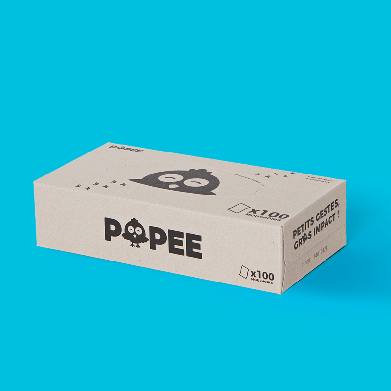 Mouchoir papier 3 plis (Popee) Boite par 100