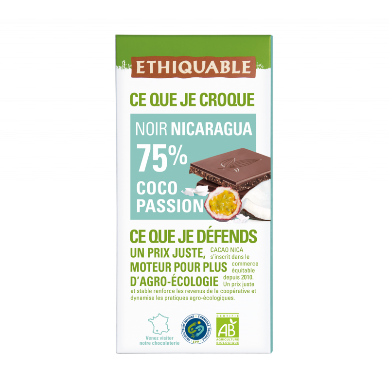 Chocolat noir coco passion (Ethiquable) 100g