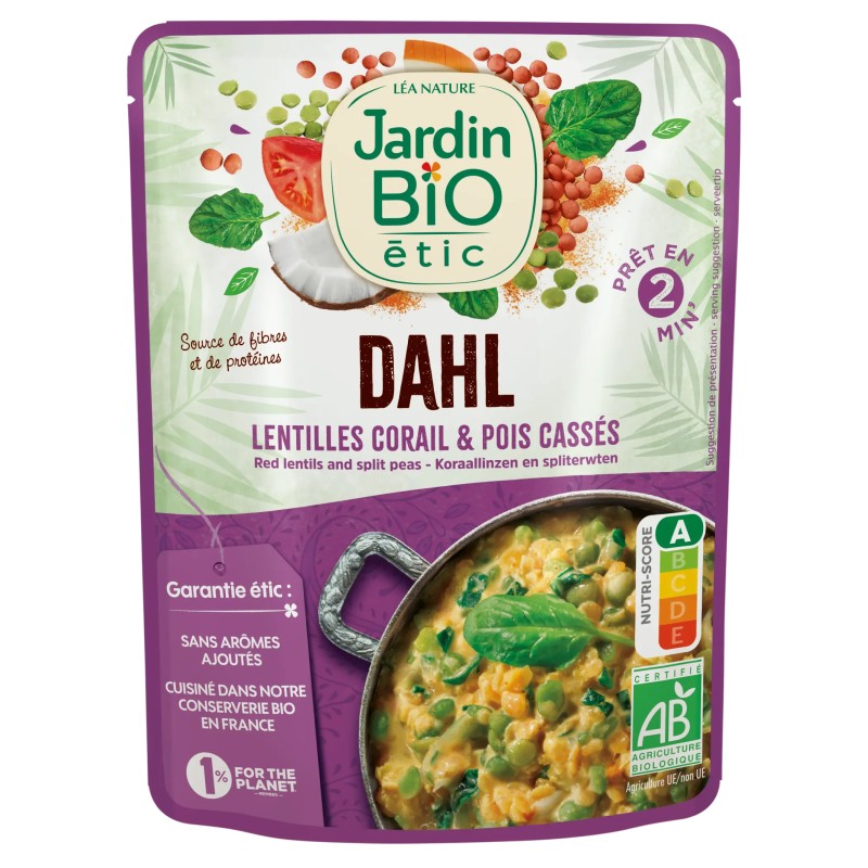 Dahl de lentilles corail et pois (LéaN) 250g
