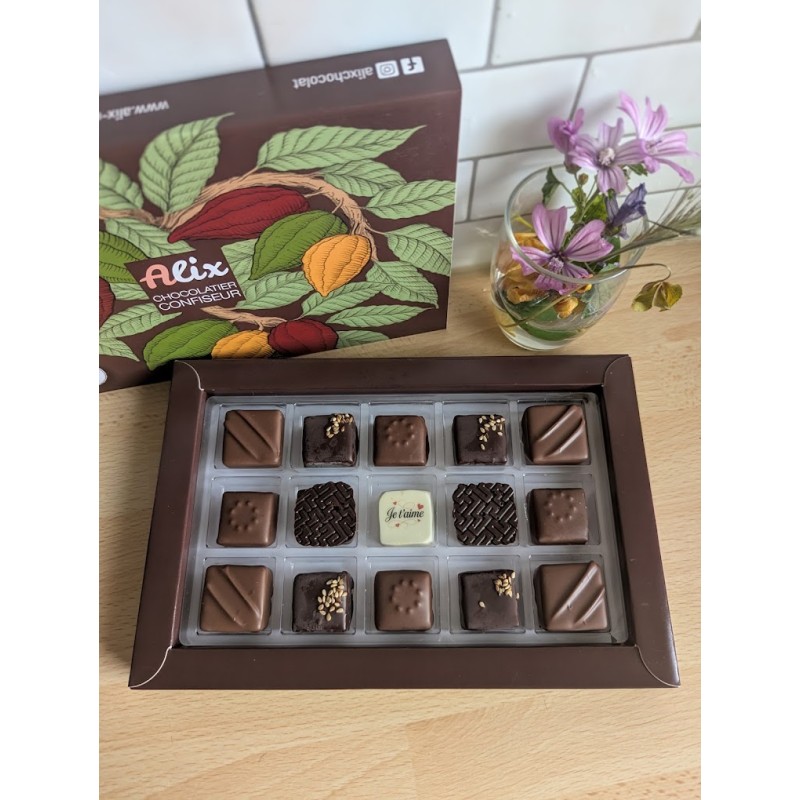 Coffret choc praliné lait (Alix)15p 135g
