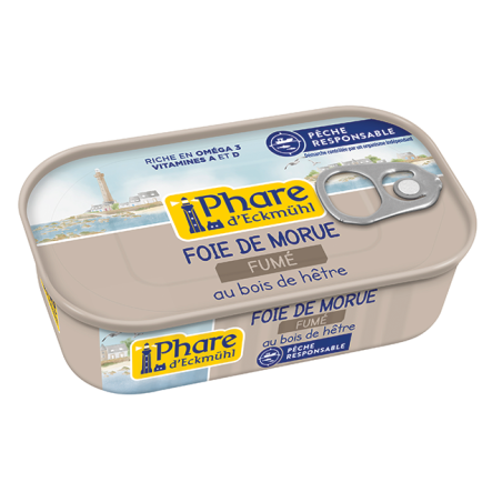 Foie de morue fumé au bois hêtre (OAVFP) 121g