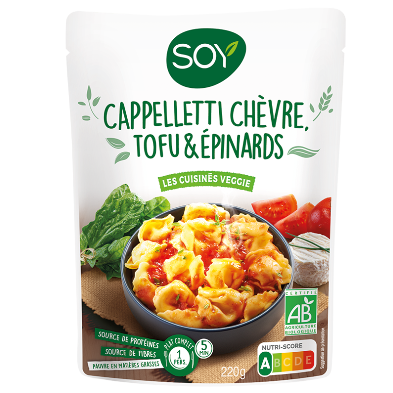 Cuisiné Cappelletti chèvre, tofu & épinard (OAVFP) 220g
