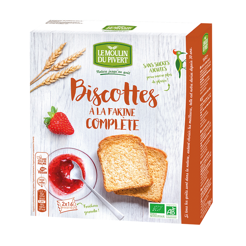Biscottes farine complète (OAVFP) 270g