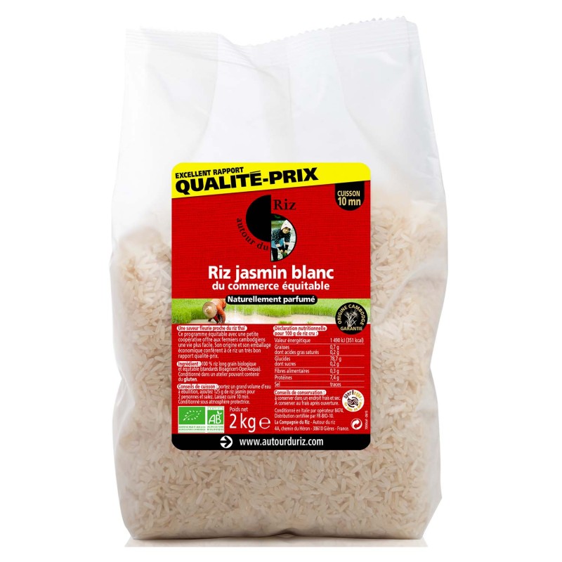 Riz jasmin blanc Cambodge (Dynamis) 2kg